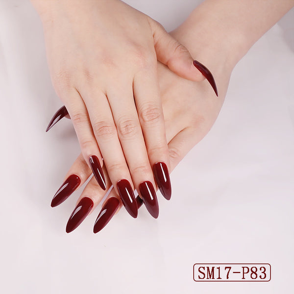 Lifeglow365 Almond Long Pointed Solid Colour False Nails