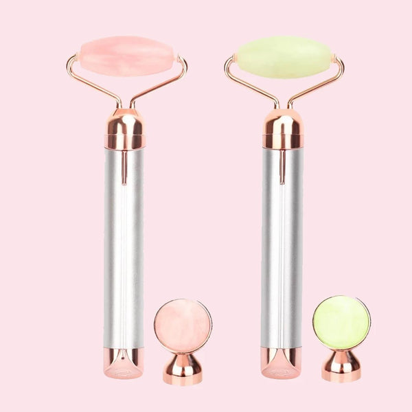 Lifeglow365 Vibrating Rose Quartz Facial Roller & Eye Press